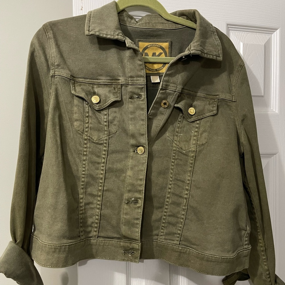 Michael Kors green jean jacket
